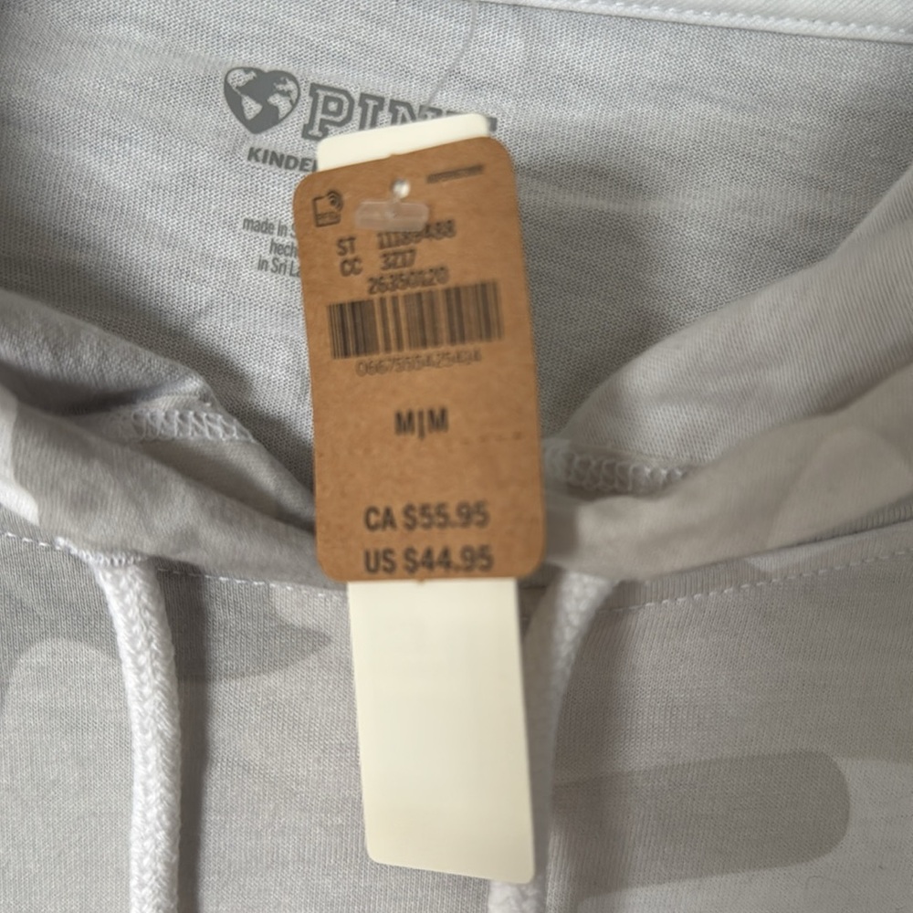 Gray and White Camouflage woman’s long sleeve shirt - Picture 3 of 5